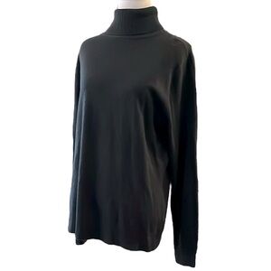 BASIC EDITIONS Y2K ACRYLIC TURTLENECK SWEATER BLACK SIZE LARGE